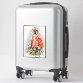 Bruid in het rood op Chinese bruiloft in Shanghai Sticker (Koffer)