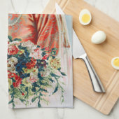 Bruid in het rood op Chinese bruiloft in Shanghai Theedoek (Quarter Fold)