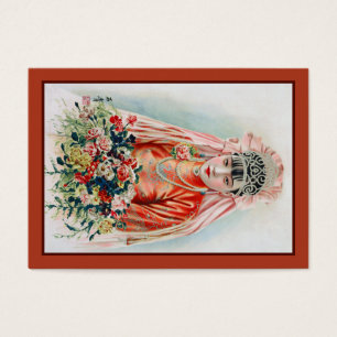 Bruid in het rood op Chinese bruiloft in Shanghai Visitekaartje