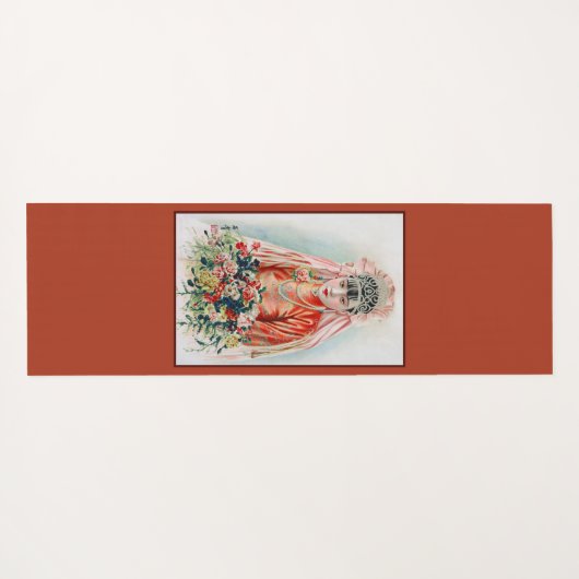 Bruid in het rood op Chinese bruiloft in Shanghai Yogamat (Achterkant (horizontaal))