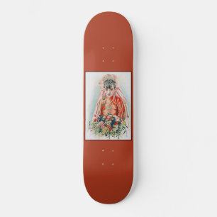Bruid in het rood op een Chinese bruiloft in Shang Persoonlijk Skateboard