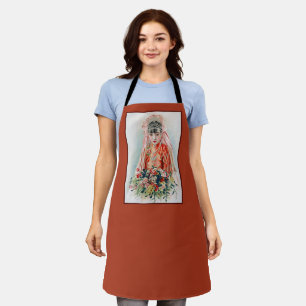 Bruid in het rood op een Chinese bruiloft in Shang Schort