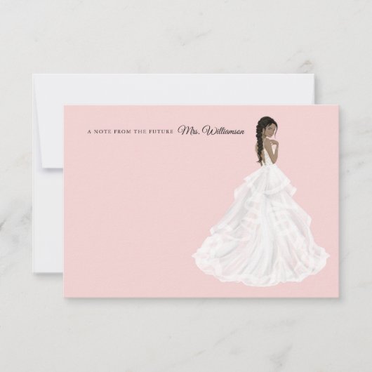 Bruid in jurk Bruidsfeest bedankkaart (Voorkant)