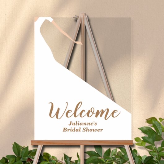 Bruid in jurk bruiloft feest welkom acryl bord