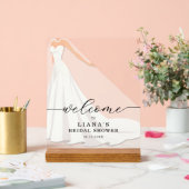 Bruid in jurk bruiloft feest welkom bord (Huwelijk)