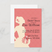 Bruid in jurk diamanten bruids douche uitnodiging (Voorkant / Achterkant)