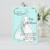 Bruid in jurk schets bruids douche uitnodiging (Staand voorkant)