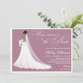Bruid in Kant Trouwjurk Vrijgezellenfeest Kaart (Staand voorkant)