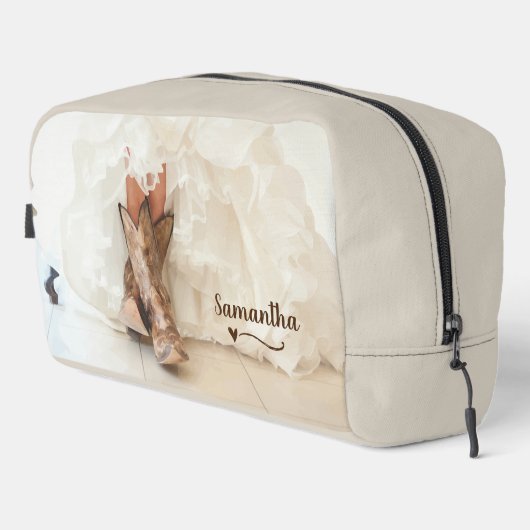 Bruid in laarzen toilettasje (Rechterhoek)