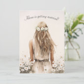 Bruid in madeliefjes met haar laurier kaart (Staand voorkant)