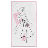 Bruid in mode roze cadeautas klein roze (Achterkant)