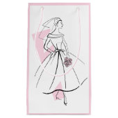 Bruid in mode roze cadeautas klein roze (Voorkant)