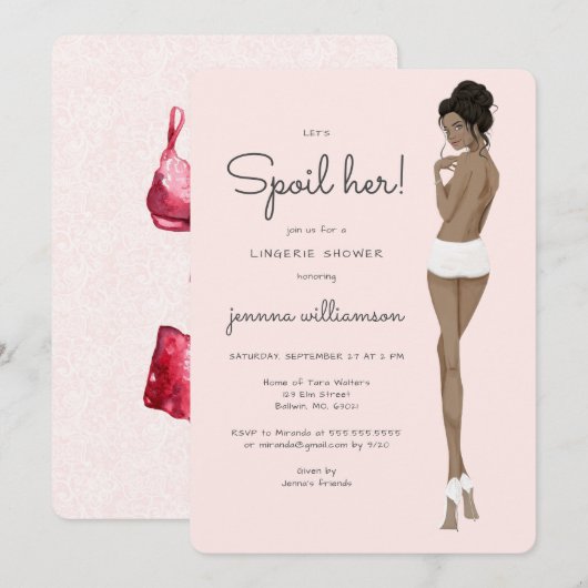 Bruid in Ondergoed Lace Lingerie Vrijgezellenfeest Kaart (Voorkant / Achterkant)