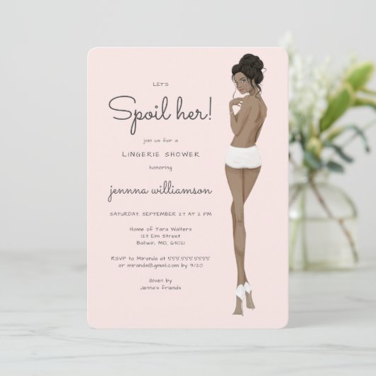 Bruid in Ondergoed Lace Lingerie Vrijgezellenfeest Kaart (Staand voorkant)