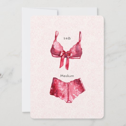 Bruid in Ondergoed Lace Lingerie Vrijgezellenfeest Kaart (Achterkant)