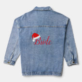 Bruid in Rode Santa Hat Denim Jacket (Achterkant)