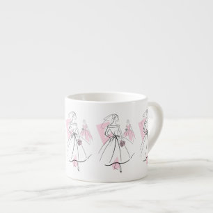 Bruid in roze fashion groep mok espresso