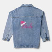 Bruid in Roze Santa Hat Denim Jacket (Achterkant)