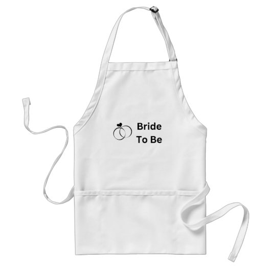 Bruid in spe met twee ringen schort (Voorkant)