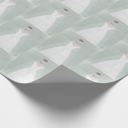 Bruid in trouwjurk cadeaupapier (Hoek)