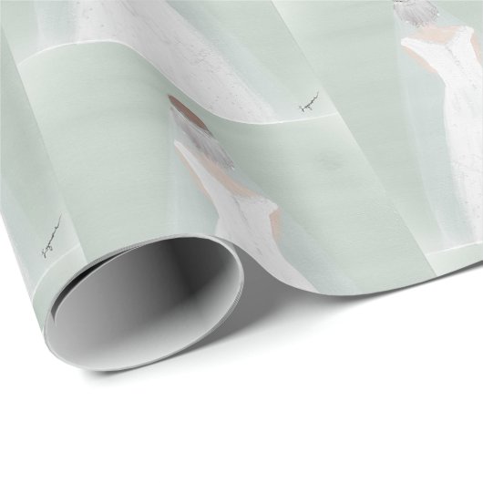 Bruid in trouwjurk cadeaupapier (Rol Hoek)