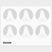 Bruid in Trouwjurk Grijs Vrijgezellenfeest Ronde Sticker (Vel)