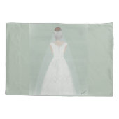 Bruid in trouwjurk kussensloop (Achterkant)