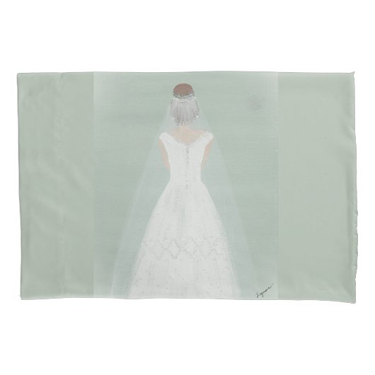 Bruid in trouwjurk kussensloop (Voorkant)