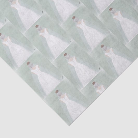 Bruid in trouwjurk tissuepapier (Detail)