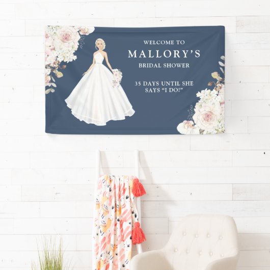 Bruid in Trouwjurk Vrijgezellenfeest Welkom Spandoek (Insitu)