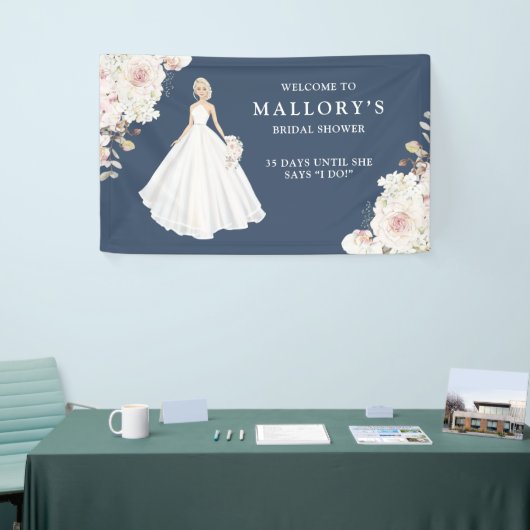 Bruid in Trouwjurk Vrijgezellenfeest Welkom Spandoek (Beurs)