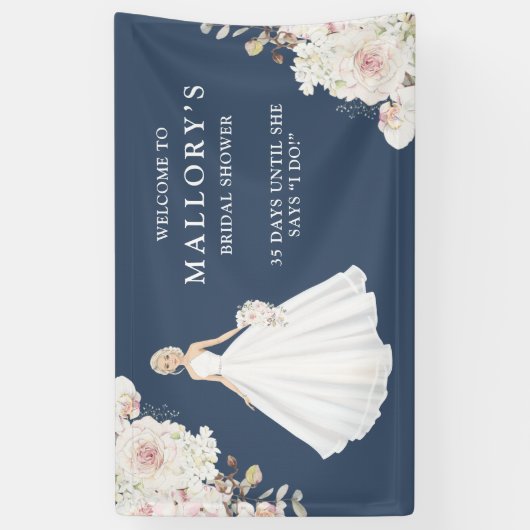 Bruid in Trouwjurk Vrijgezellenfeest Welkom Spandoek (Verticaal)