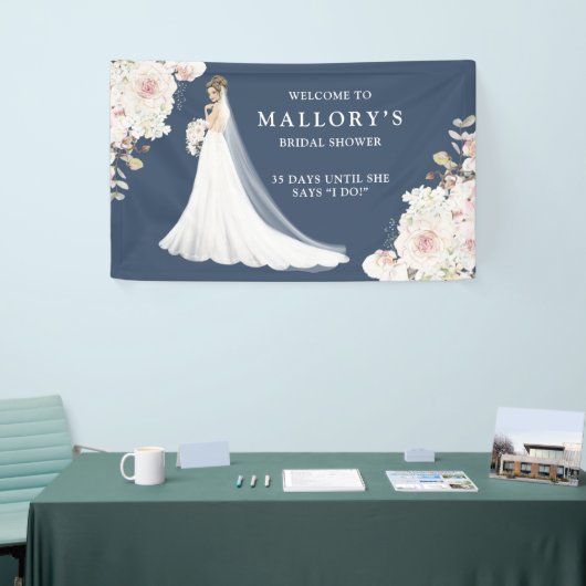 Bruid in Trouwjurk Vrijgezellenfeest Welkom Spandoek (Beurs)