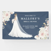 Bruid in Trouwjurk Vrijgezellenfeest Welkom Spandoek (Horizontaal)