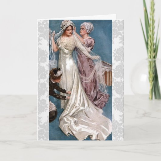 Bruid in vintage stijl kaart (Voorkant)