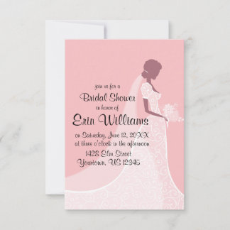 Bruid in Wedding Gown Bruids Douche Uitnodiging