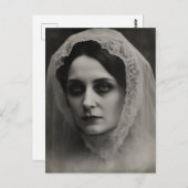 Bruid in zwart-wit briefkaart (Voorkant / Achterkant)