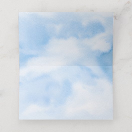 Bruid Is In De Wolken Bruidsfeestje Plaatskaartje (Binnenkant ongevouwen)