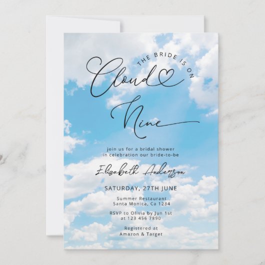 Bruid is op cloud negen elegante Vrijgezellenfeest Kaart (Voorkant)