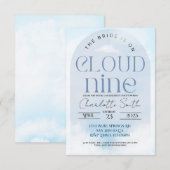 Bruid is op cloud negen vrijgezellenfeest uitnodig kaart (Voorkant / Achterkant)