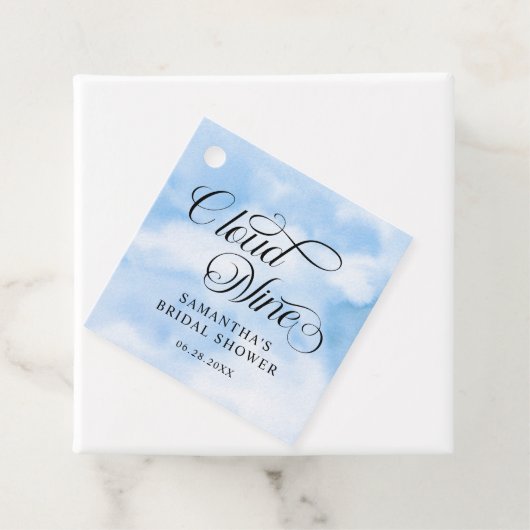 Bruid is op cloud negen Vrijgezellenfeest welkom Bedankjes Labels (In situ)