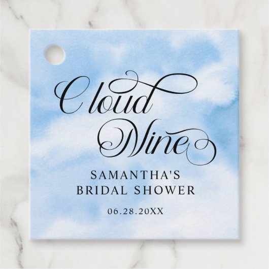 Bruid is op cloud negen Vrijgezellenfeest welkom Bedankjes Labels (Voorkant)