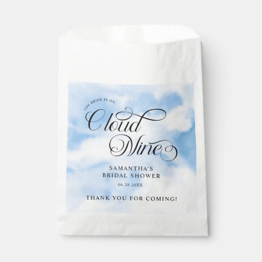 Bruid is op cloud negen Vrijgezellenfeest welkom Bedankzakje (Voorkant)
