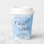 Bruid is op cloud negen Vrijgezellenfeest welkom Papieren Bekers (Achterkant)