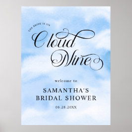 Bruid is op cloud negen Vrijgezellenfeest welkom Poster