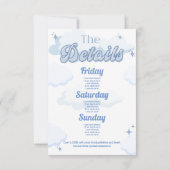 Bruid is op cloud negen vrijgezellenuitnodiging kaart (Achterkant)