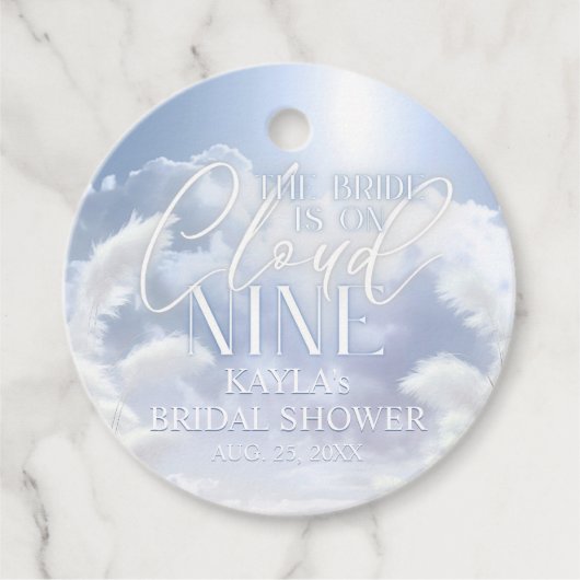 Bruid is op Cloud Nine 9 Pampas Vrijgezellenfeest Bedankjes Labels (Voorkant)