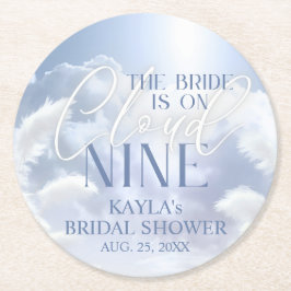 Bruid is op Cloud Nine 9 Pampas Vrijgezellenfeest Ronde Kartonnen Onderzetter
