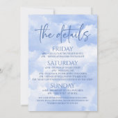 Bruid is op Cloud Nine Bachelorette Weekend Party Kaart (Achterkant)