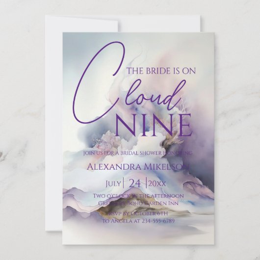 Bruid is op Cloud Nine Bachelorette Weekend Party Kaart (Voorkant)